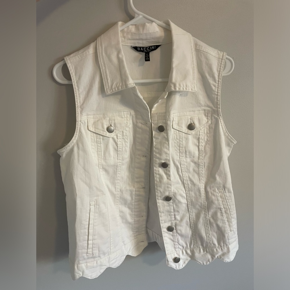 White Denim Vest
